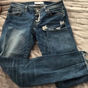 Flying Monkey distressed blue jeans